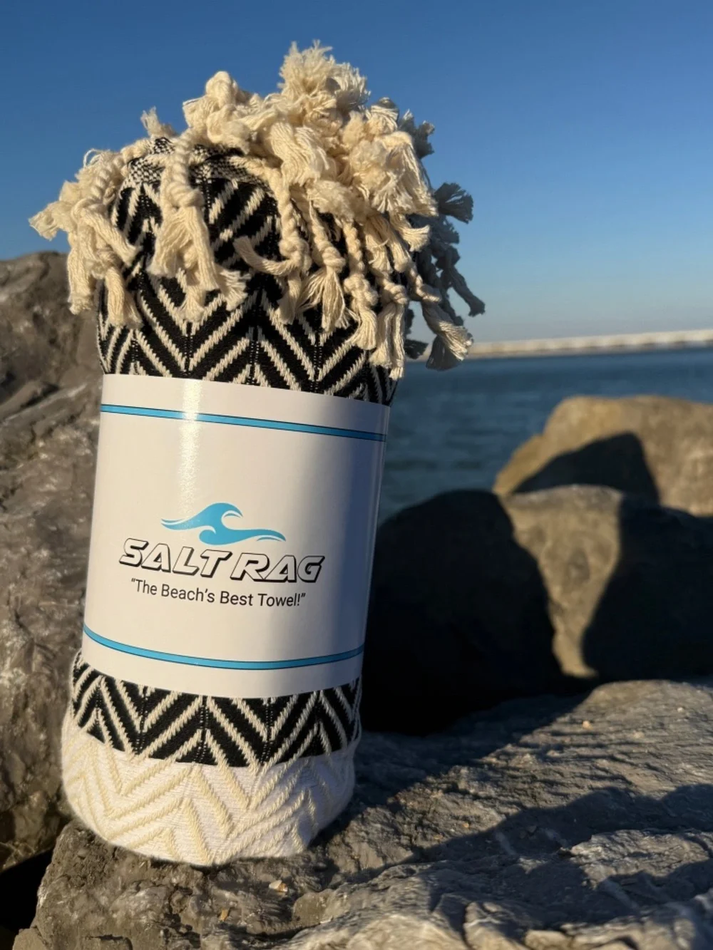 Royal Rag Black — Salt Rag™ Sand-Resistant Turkish Beach Towel